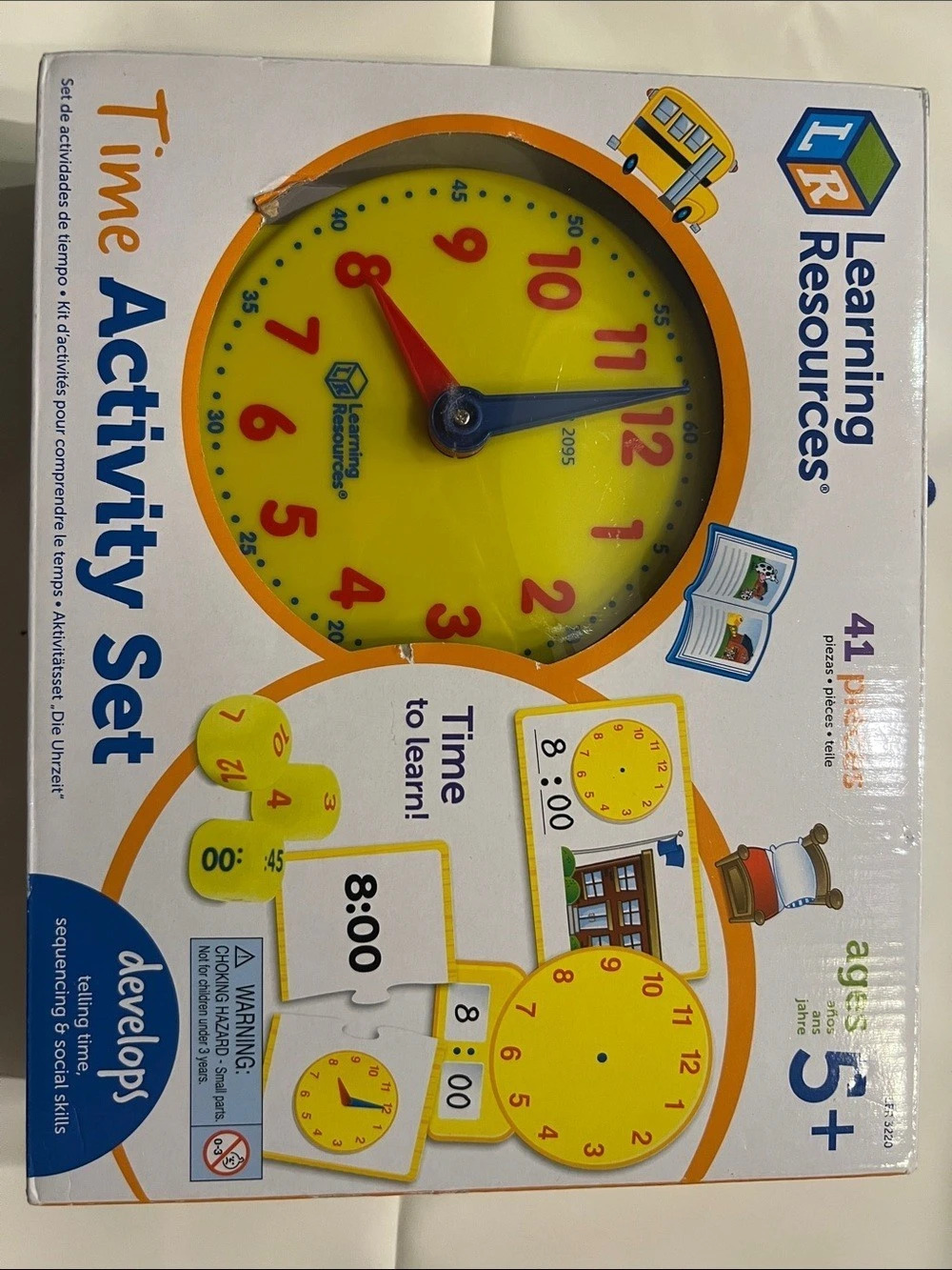 Learning Resources Time Activity Set Learning Clock Educational Set NWT